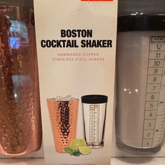UNDICI Boston Copper and Stainless Steel Cocktail Shaker Set NWT - Picture 2 of 8